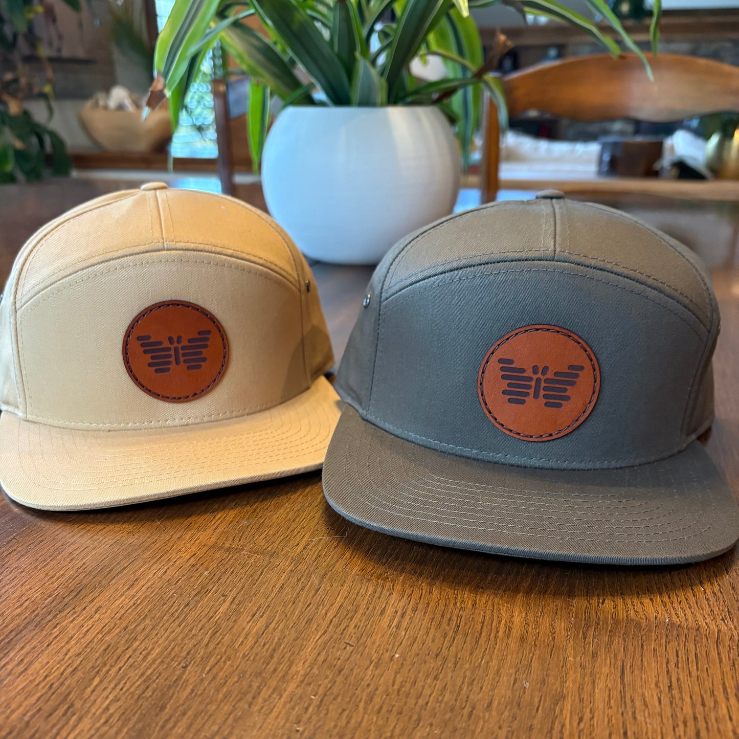 butterfly leather patch hat