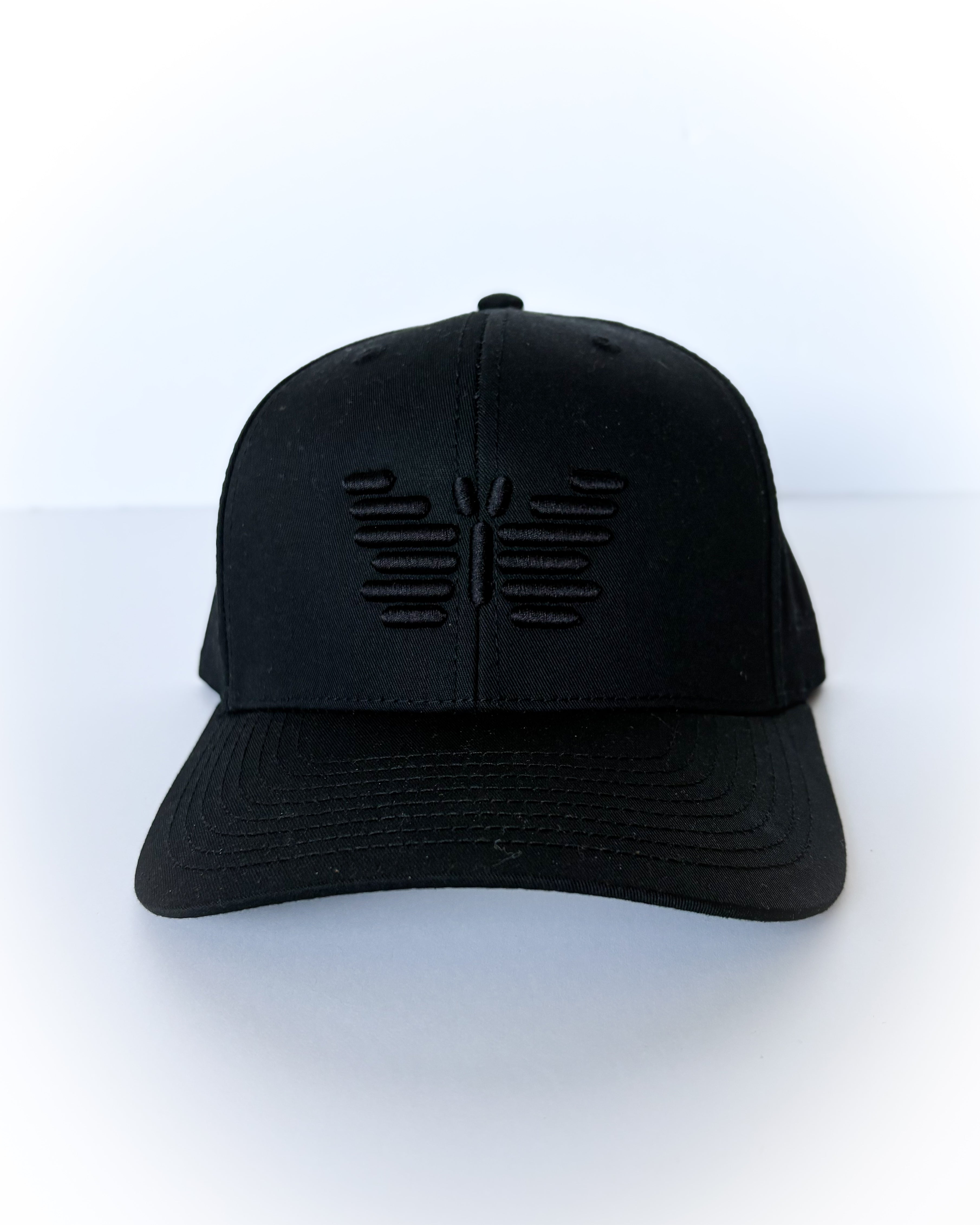 black butterfly twill hat