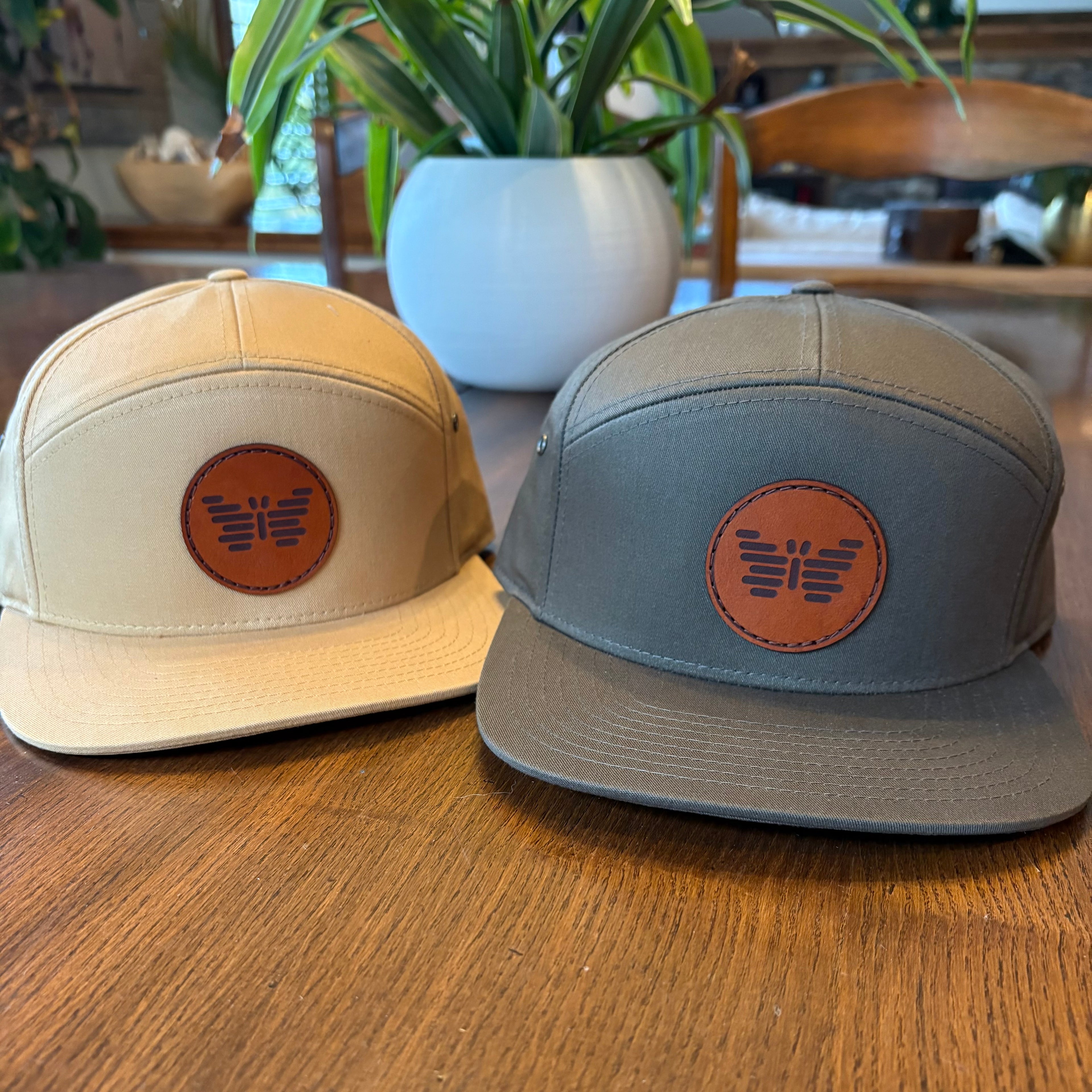 butterfly leather patch hat