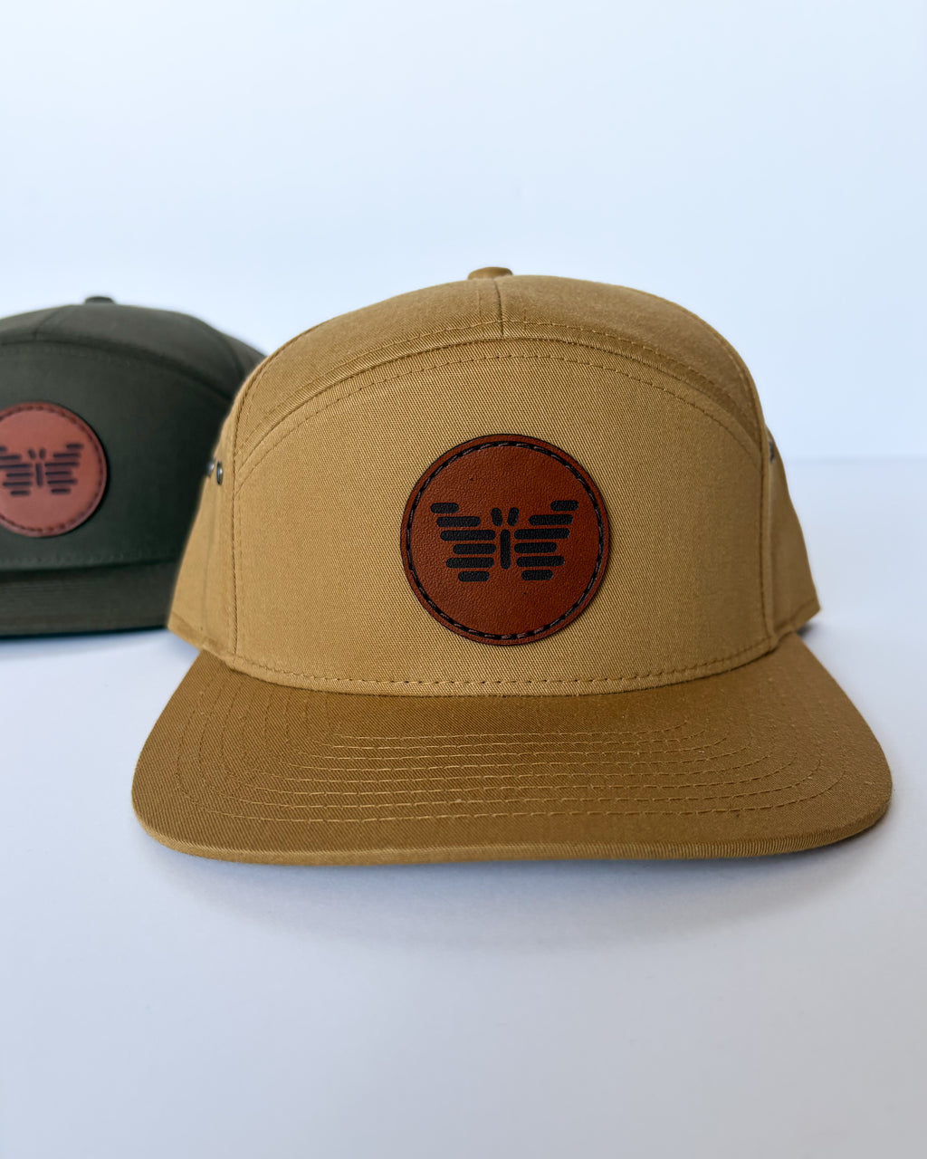 butterfly leather patch hat