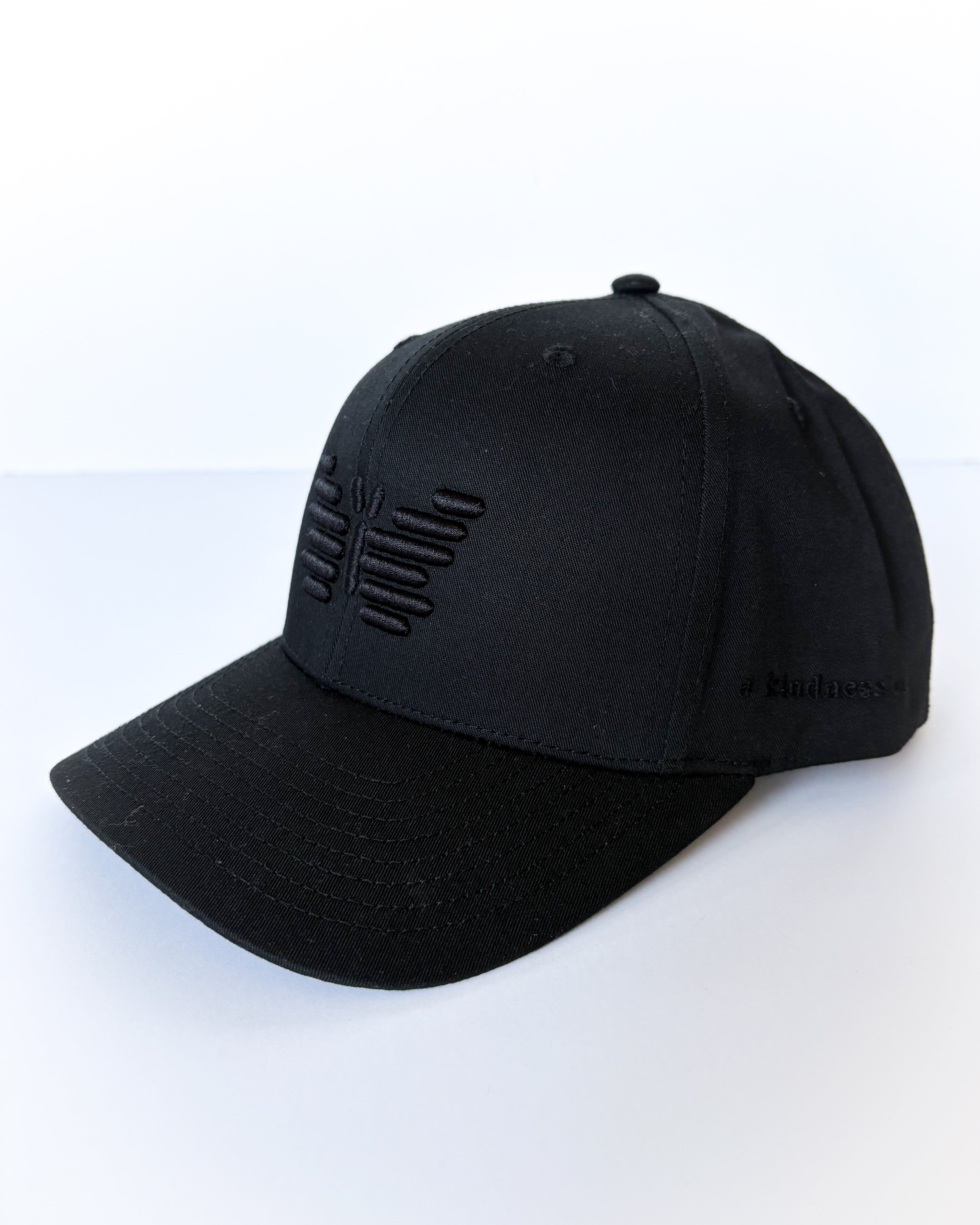 black butterfly twill hat