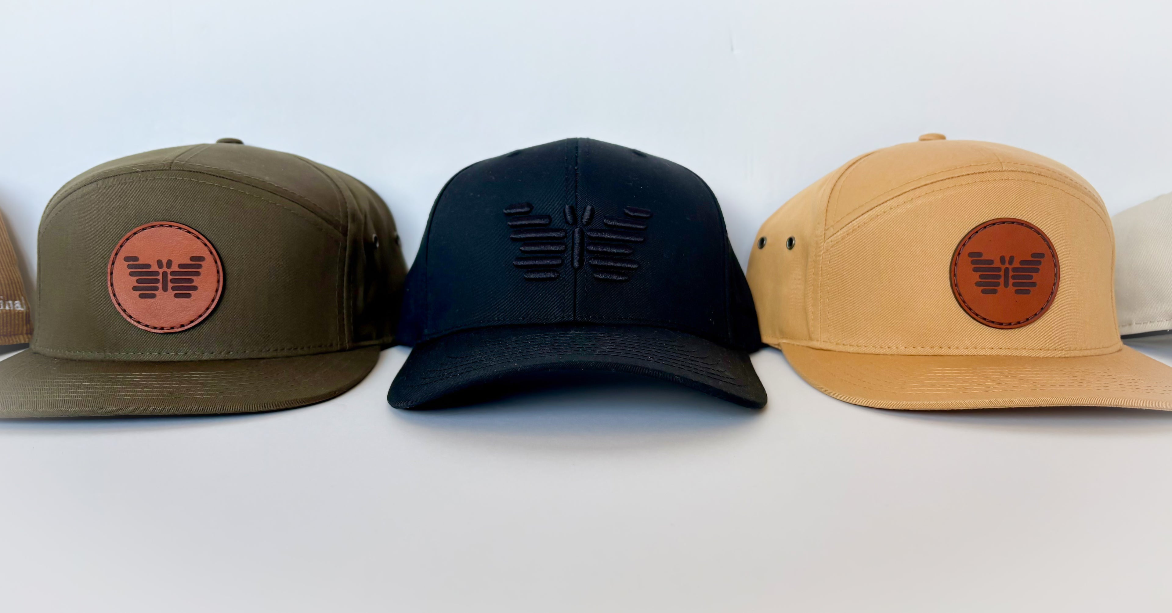 black butterfly twill hat