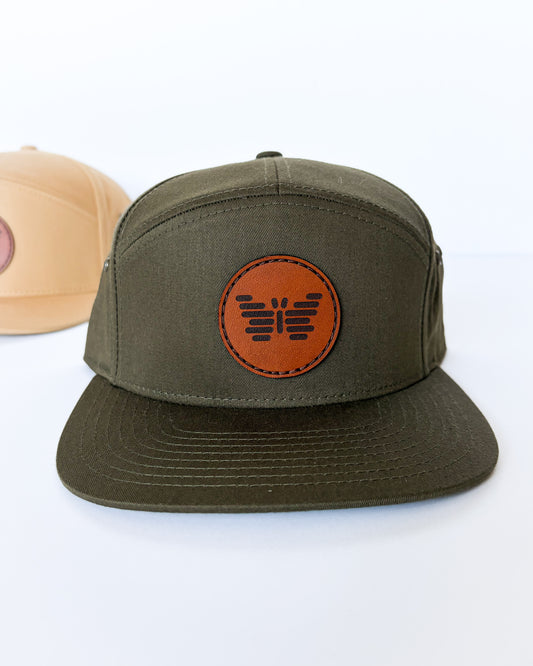 butterfly leather patch hat