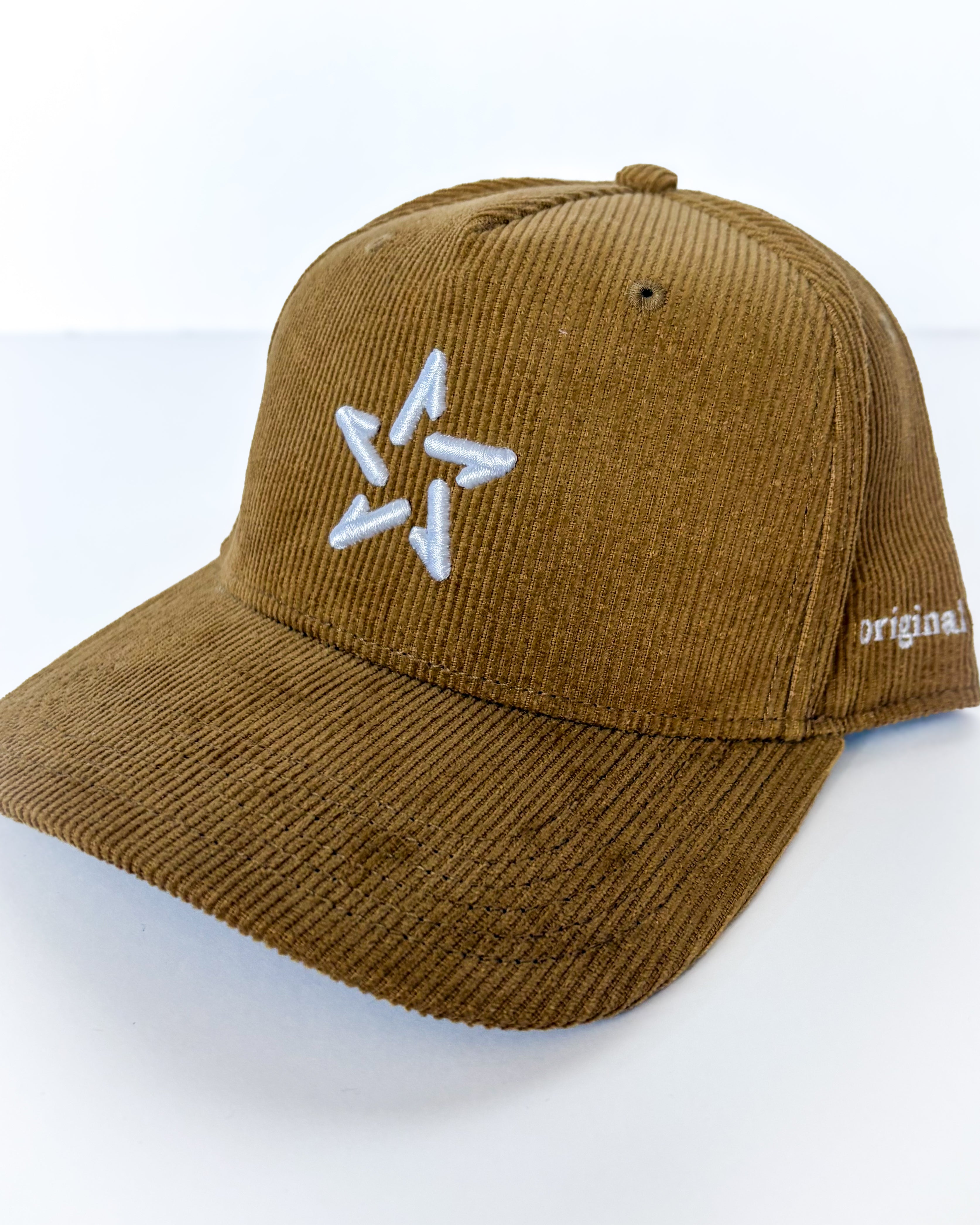 shiny star icon corduroy hat