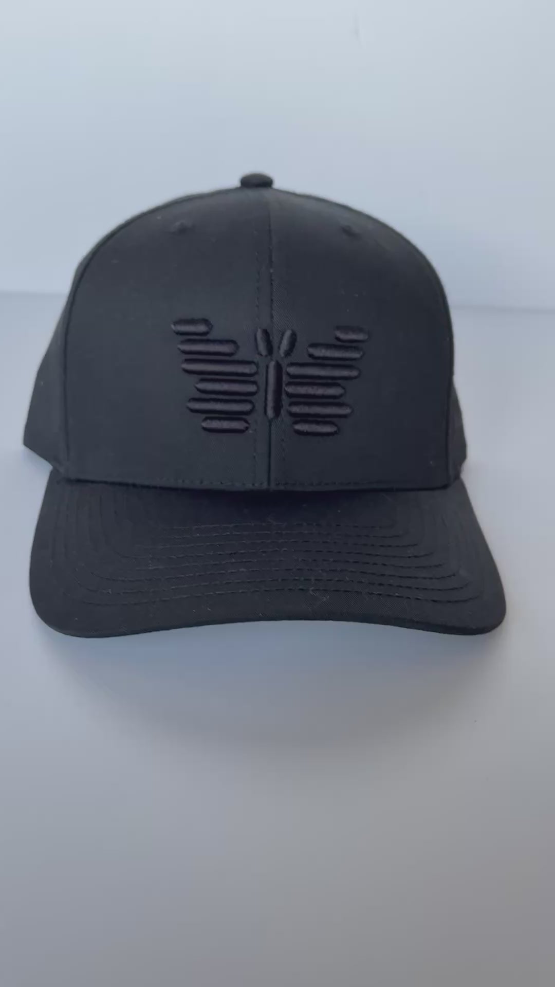 black butterfly twill hat